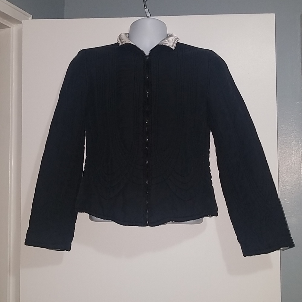 White House Black Market Silk Puffer Quilted Coat